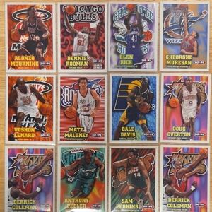 1997 NBA Hoops Trading Cards Set (12) | Alonzo Mourning, Dennis Rodman & more!